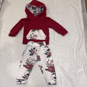Red and White Floral Kids Bottoms